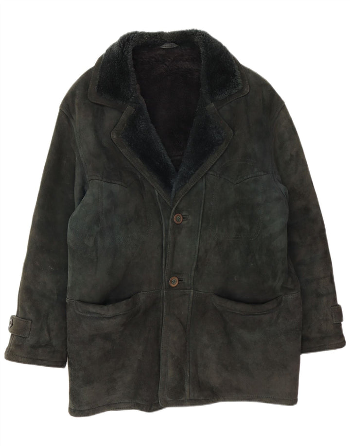 Vintage Ανδρικό Shearling Jacket IT 48 Medium Green