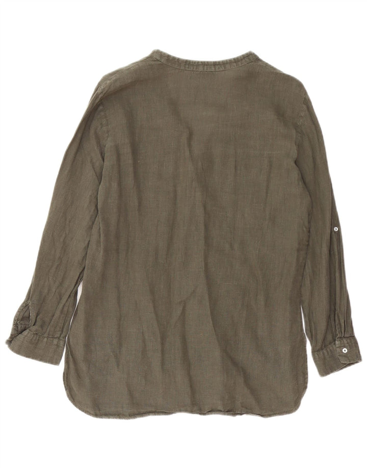 Zara Γυναικείο πουκάμισο Oversized Μπλούζα UK 10 Small Khaki