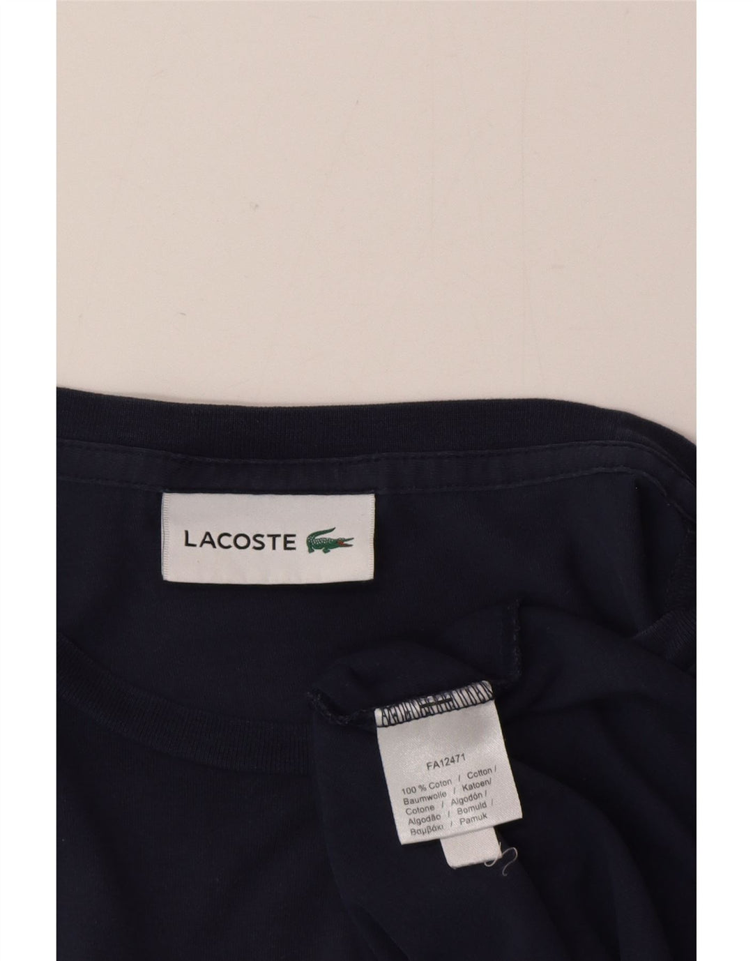 Lacoste Ανδρικό T-Shirt Top Large Navy Blue από βαμβάκι
