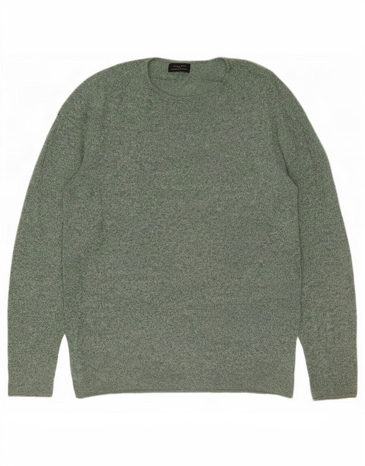 Ανδρικό πουλόβερ Zara Boat Neck Jumper Μεγάλο Πράσινο Flecked