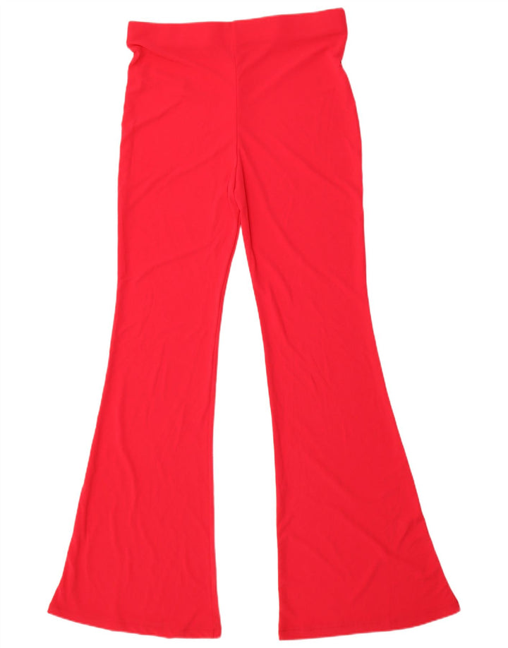 Zara Γυναικείο Flare Casual Παντελόνι Large W30 L32 Pink Polyester