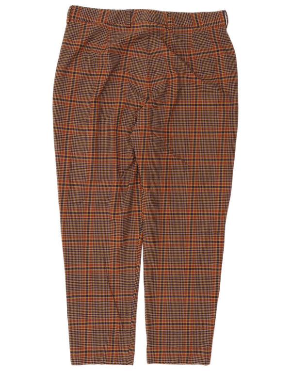 French Connection Womens Casual Trousers UK 16 Large W34 L27 Brown Check