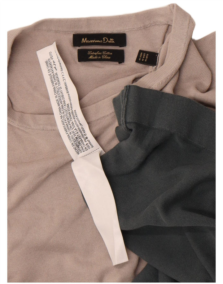 Ανδρικό μπλουζάκι Massimo Dutti Τοπ μεσαίου πράσινου χρώματος βαμβακερό
