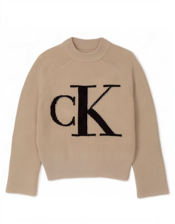 Calvin Klein Jeans Γυναικείο πουλόβερ με χελώνα με λαιμόκοψη UK 6 XS Beig