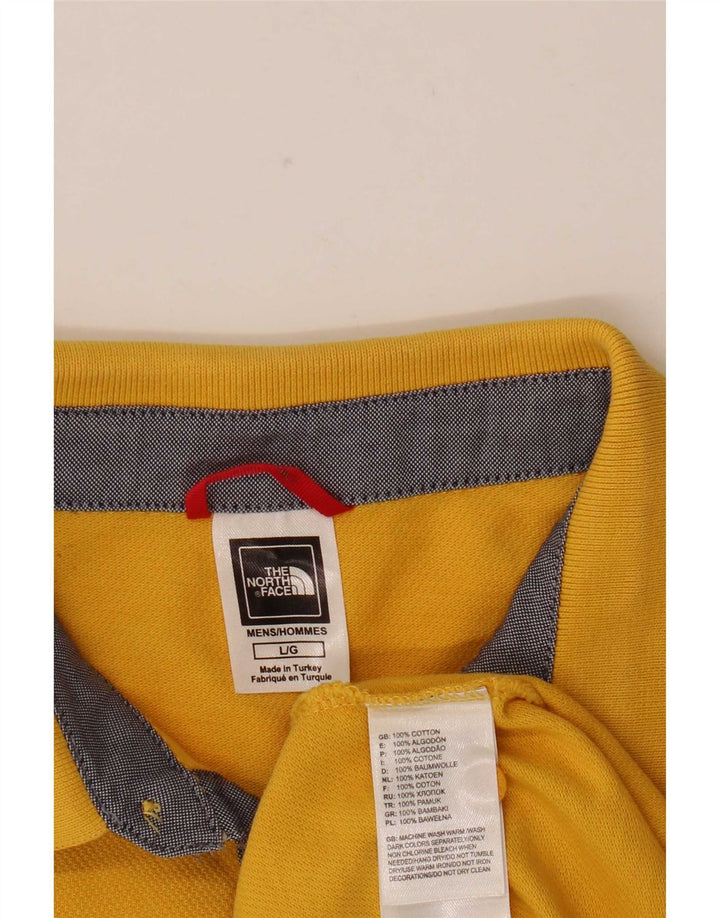 Ανδρικό πουκάμισο πόλο North Face, μεγάλο κίτρινο βαμβακερό