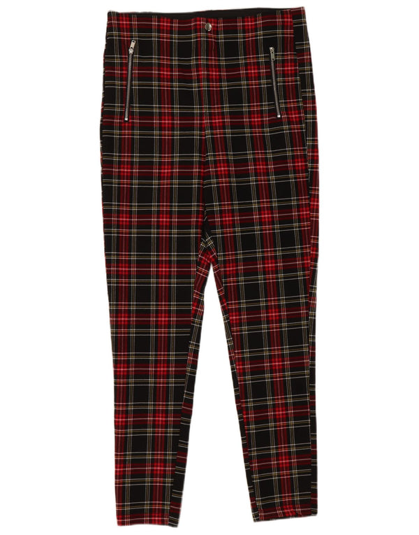 Zara Γυναικείο Skinny Casual Παντελόνι XL W36 L27 Black Check Viscose