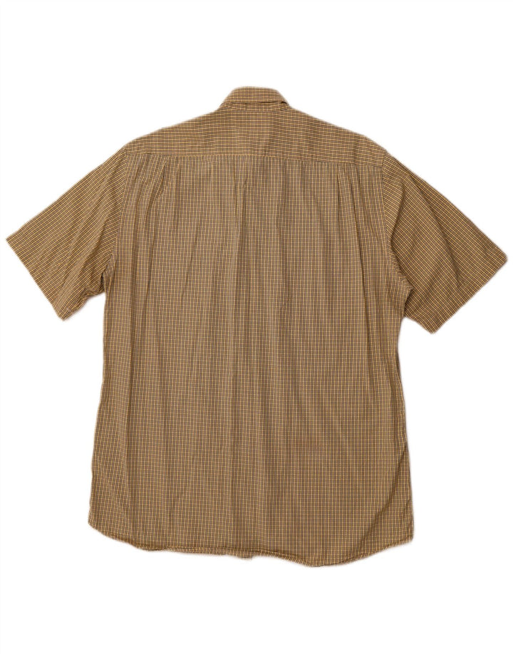 Ανδρικό κοντομάνικο πουκάμισο HUGO BOSS 40 Μέτριο κίτρινο βαμβάκι