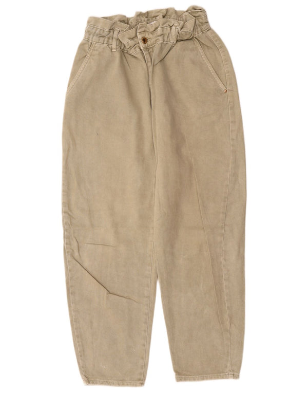 Zara γυναικείο ψηλόμεσο τζιν κωνικό EU 40 Medium W30 L25 Μπεζ βαμβακερό