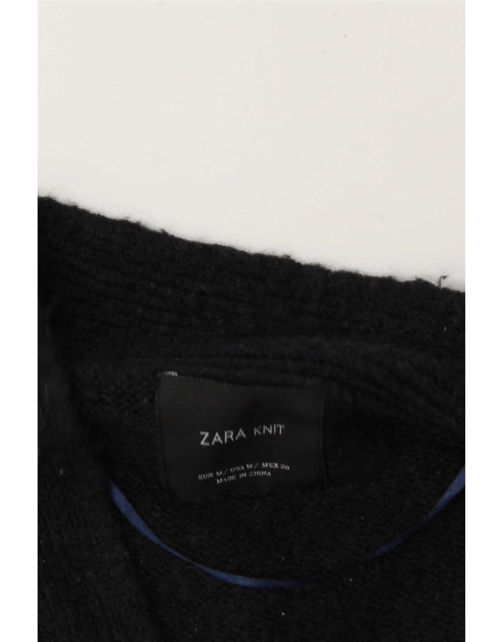 Zara Γυναικείο ανοιχτό πουλόβερ UK 14 Medium Navy Blue