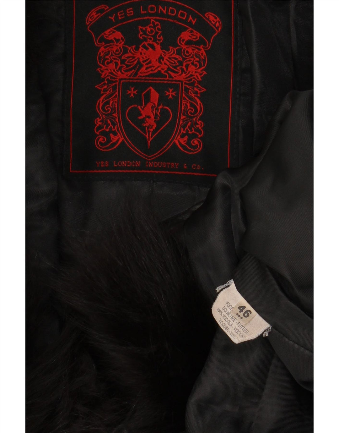 VINTAGE Γυναικείο Δερμάτινο Παλτό IT 46 Μεγάλο Δερμάτινο Μαύρο