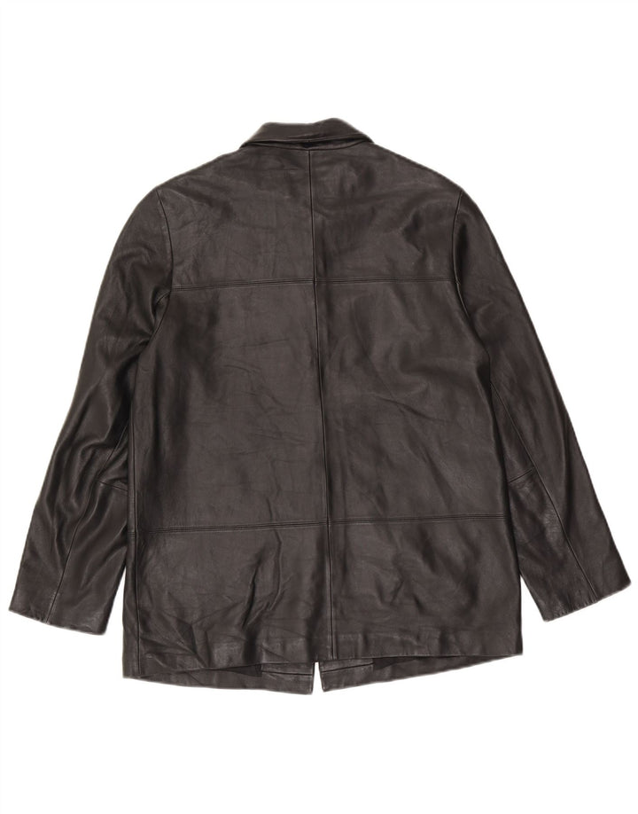 Marks & Spencer Γυναικείο Δερμάτινο Μπουφάν UK 12 Medium Black Leather