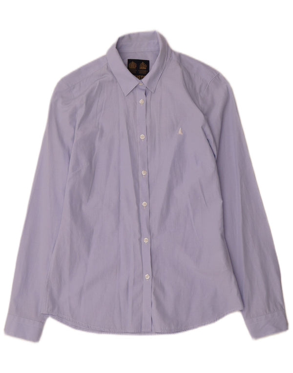 Musto γυναικείο πουκάμισο UK 8 Small Blue Pinstripe Βαμβακερό