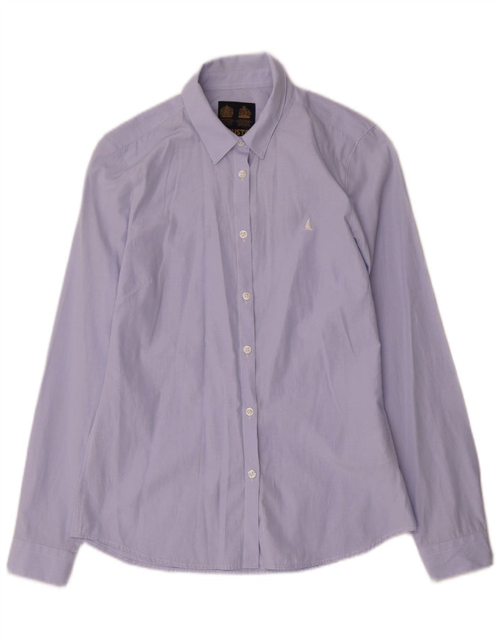 Musto γυναικείο πουκάμισο UK 8 Small Blue Pinstripe Βαμβακερό