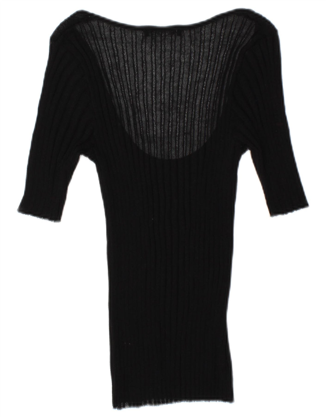 Zara Γυναικεία Μπλούζα See Through 3/4 Sleeve Top UK 12 Medium Black