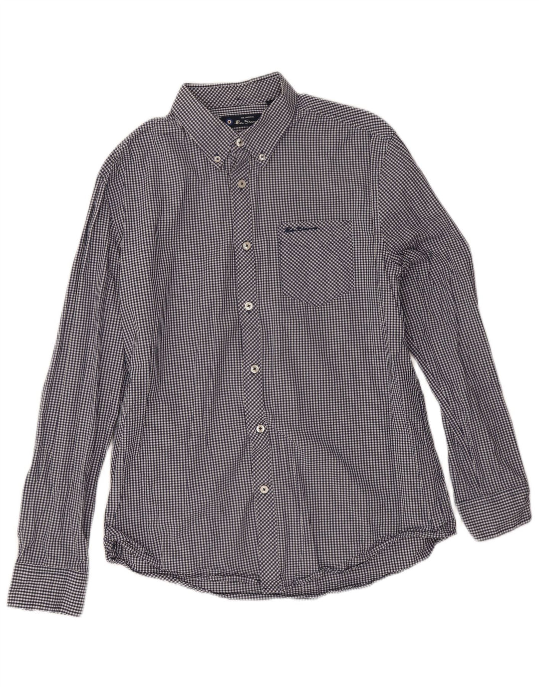 Ανδρικό πουκάμισο Ben Sherman Μεγάλο Navy Blue Gingham Cotton
