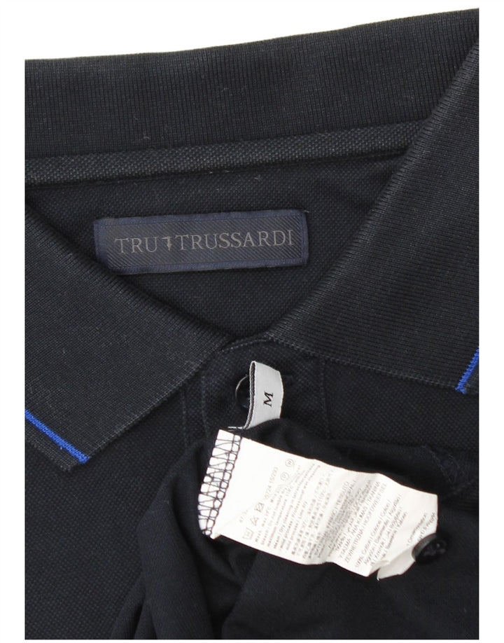 TRUSSARDI Ανδρικό πουκάμισο πόλο, μεσαίο μπλε βαμβακερό