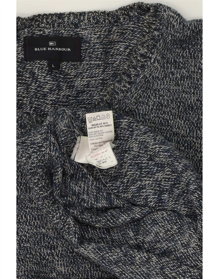 Marks & Spencer Mens Blue Harbour Crew Neck Jumper πουλόβερ Large Navy