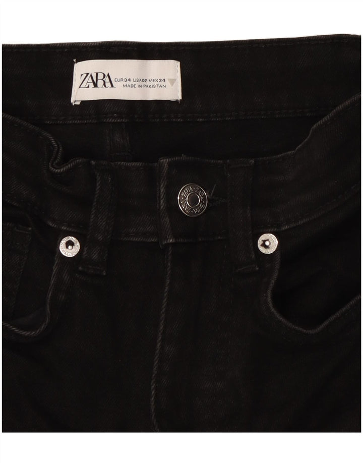 Zara Γυναικείο Bootcut Jeans EU 34 2XS W24 L24 Μαύρο βαμβακερό
