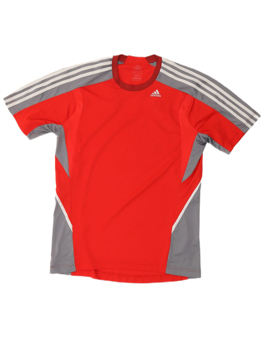 Ανδρικό T-Shirt Climalite ADIDAS Top Medium Red Colorblock Πολυεστέρας