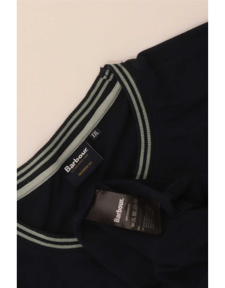 Ανδρικό T-Shirt Barbour Top 2XL Navy Blue Cotton