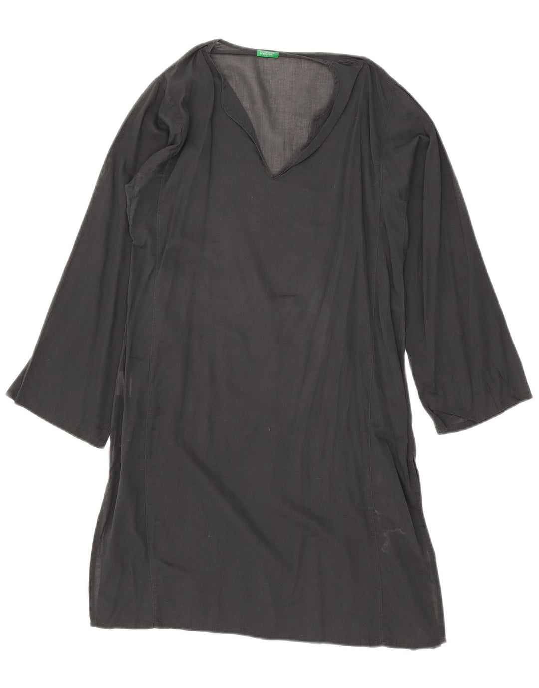 Γυναικείο φόρεμα Benetton See Through Oversized Tunic UK 10 Μικρό γκρι βαμβακερό