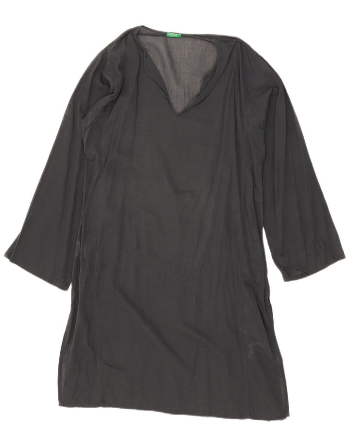 Γυναικείο φόρεμα Benetton See Through Oversized Tunic UK 10 Μικρό γκρι βαμβακερό