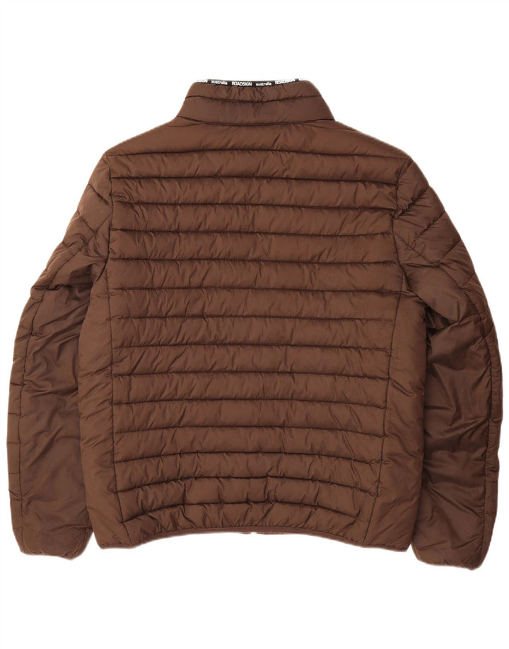 ROADSIGN Mens Padded Jacket UK 40 Large Brown Polyester