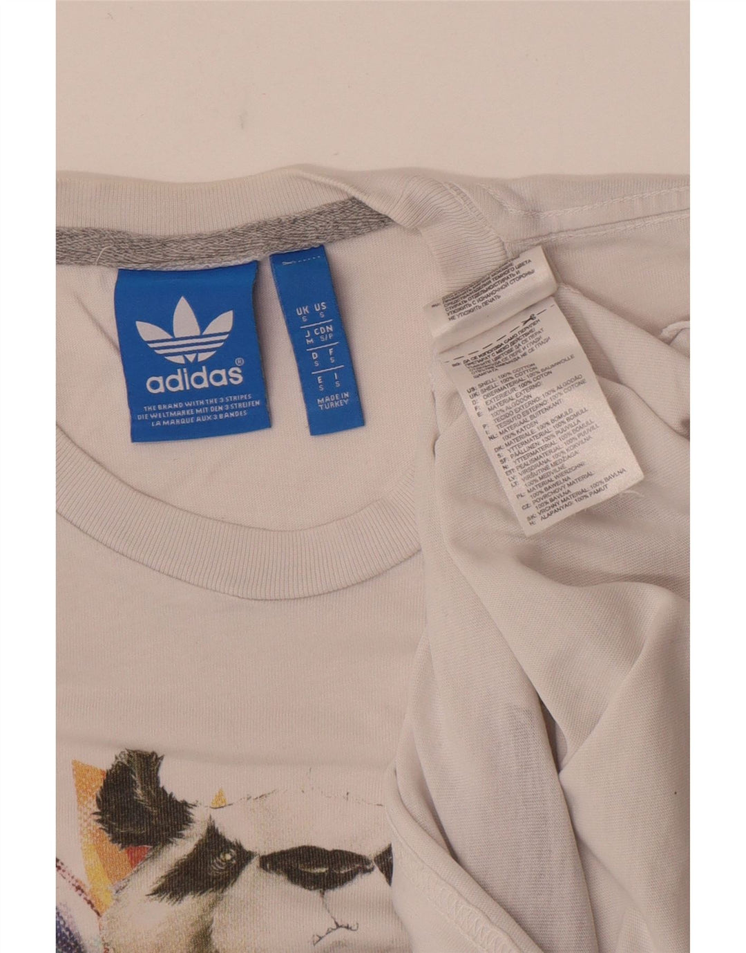 Ανδρικό γραφικό T-Shirt Adidas Top Μικρό λευκό βαμβακερό