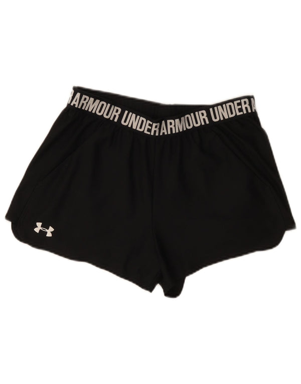 Under Armour Womens Heat Gear Graphic Sport Shorts UK 12 Medium Black