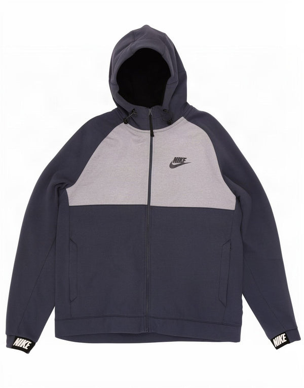 Ανδρικό πουλόβερ με κουκούλα με φερμουάρ Nike XL, μπλε ναυτικό, βαμβακερό