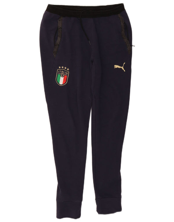 Puma Mens Italia Graphic αθλητική φόρμα παντελόνι Joggers μεσαίο μπλε βαμβακερό