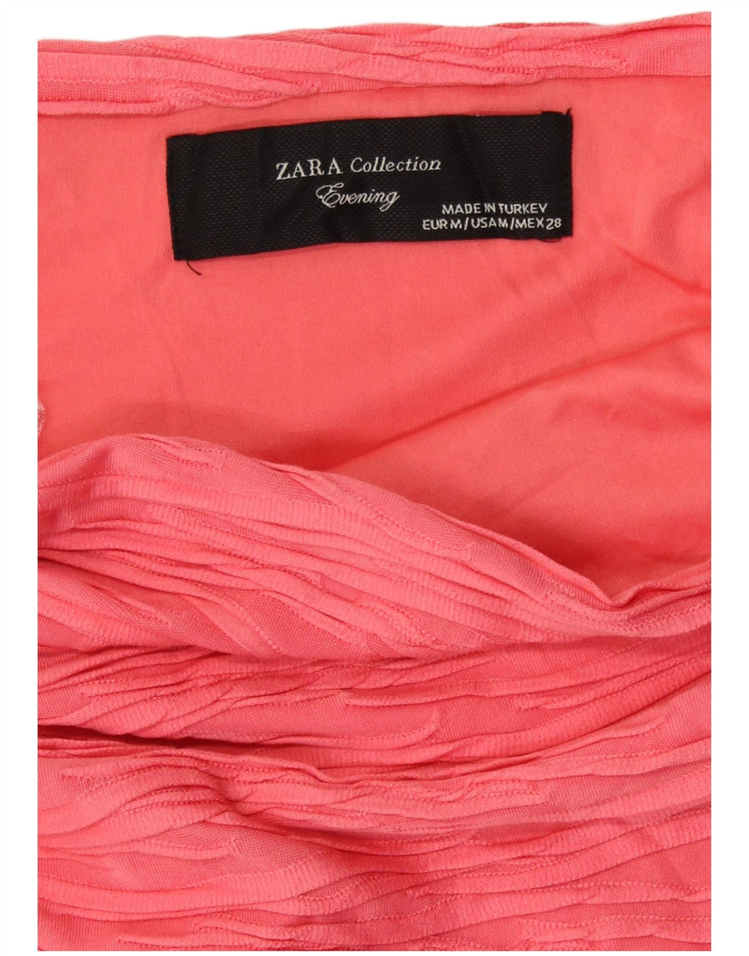 Zara Γυναικείο Στράπλες Φόρεμα Bodycon UK 14 Medium Pink Polyester