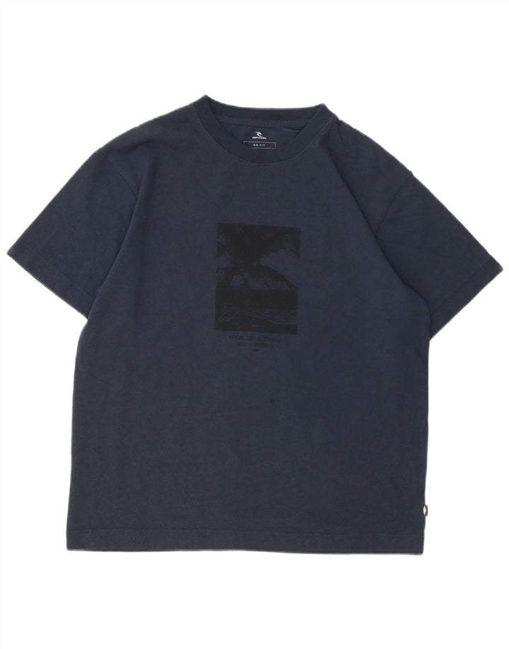 RIP CURL Ανδρικό γραφικό T-Shirt Top Μεσαίο Navy Μπλε Βαμβακερό