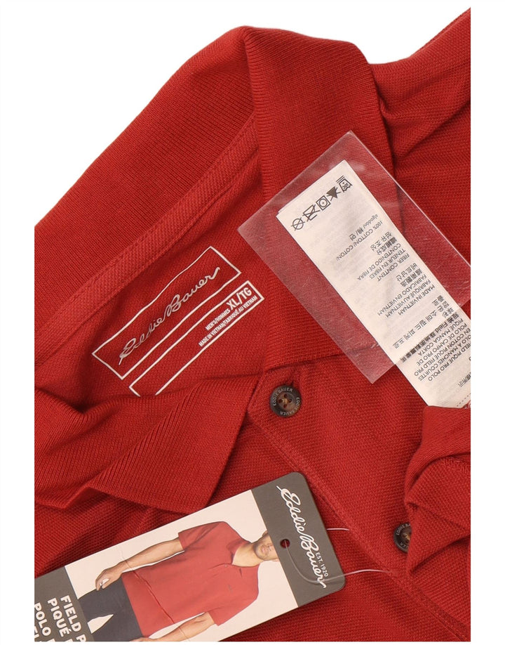 Ανδρικό πουκάμισο πόλο Eddie Bauer XL κόκκινο βαμβακερό