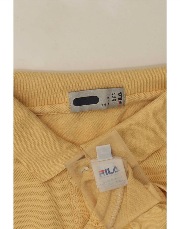 Fila Ανδρικό πουκάμισο πόλο IT 54 μεγάλο κίτρινο βαμβακερό