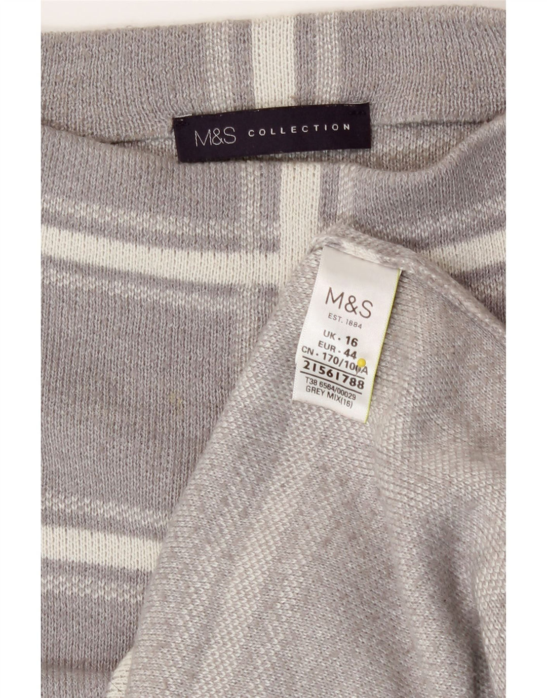 Marks & Spencer Γυναικείο πουλόβερ με λαιμόκοψη UK 16 Large Grey Check