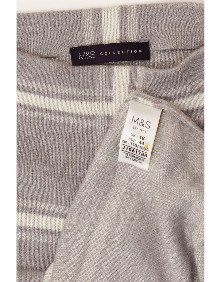 Marks & Spencer Γυναικείο πουλόβερ με λαιμόκοψη UK 16 Large Grey Check