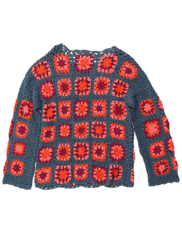 MONSOON Γυναικείο πουλόβερ με βελονάκι με βελονάκι UK 10 Small Blue Check