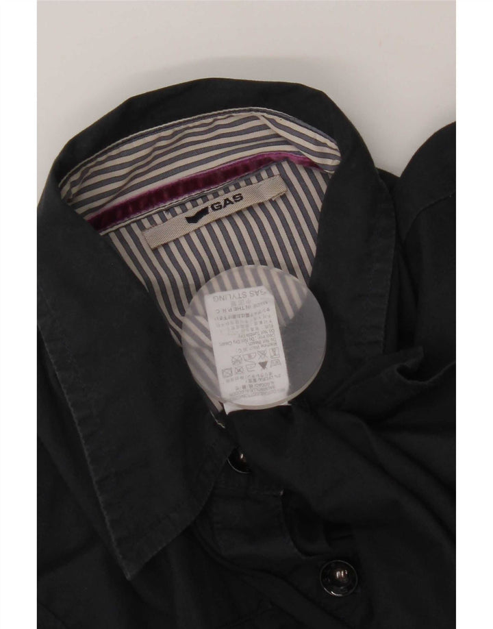 Gas Γυναικείο πουκάμισο UK 12 Medium Navy Blue βαμβακερό