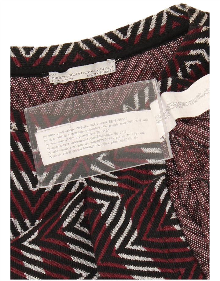 Zara Γυναικείο φόρεμα Trafaluc Basic UK 8 Small Burgundy Chevron Polyester