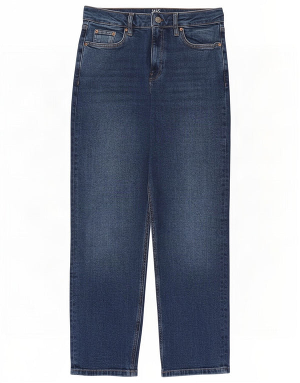Marks & Spencer Γυναικεία Boyfriend Τζιν κωνικό UK 10 Small W30 L28 Blue
