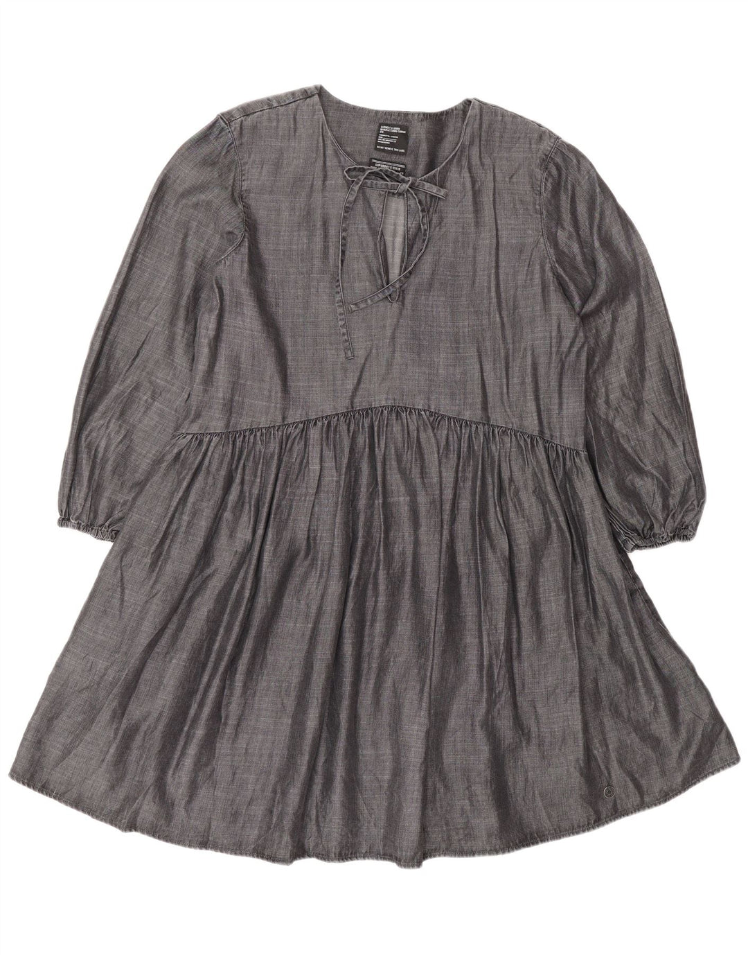 Superdry Γυναικείο μακρυμάνικο φόρεμα A-Line UK 12 Medium Grey Lyocell