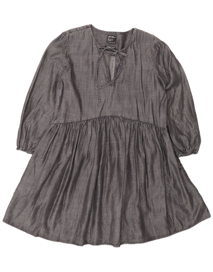 Superdry Γυναικείο μακρυμάνικο φόρεμα A-Line UK 12 Medium Grey Lyocell