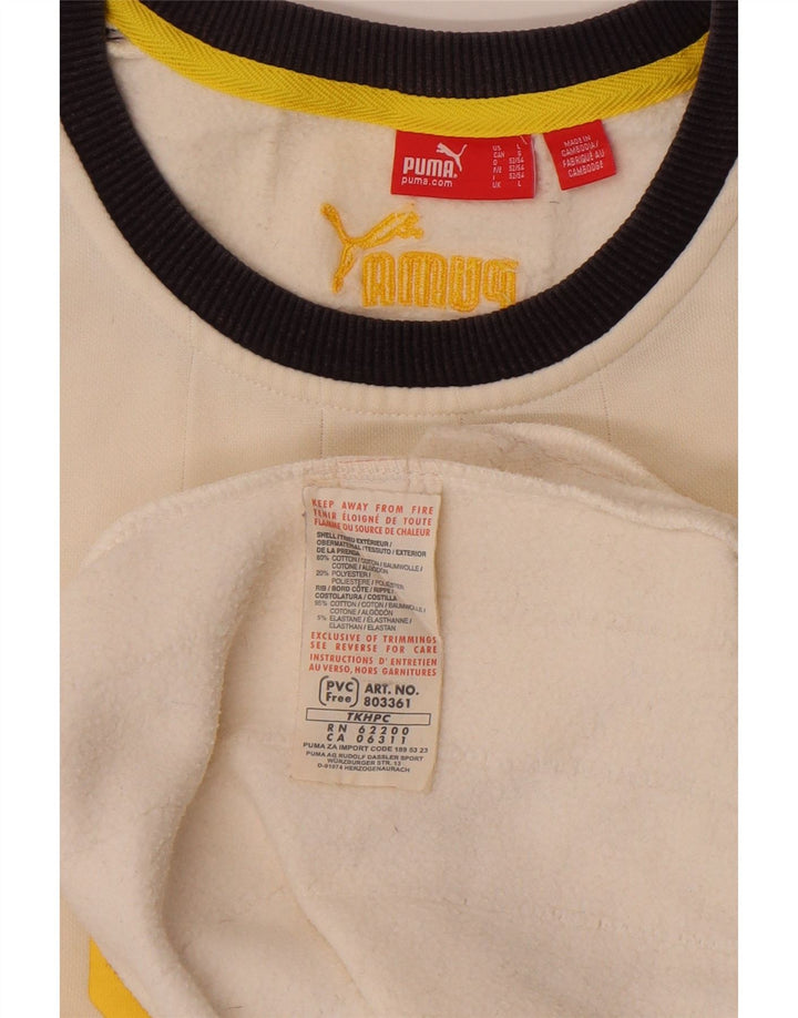 Ανδρικό γραφικό φούτερ Puma Jumper μεγάλο λευκό βαμβακερό