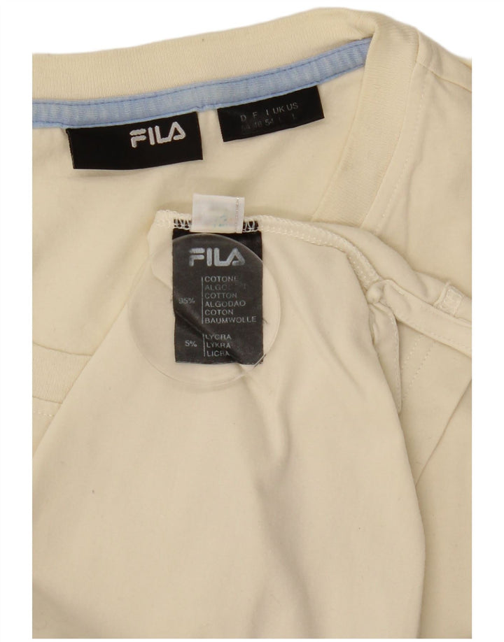 Ανδρικό γραφικό T-Shirt Fila Top μεγάλο λευκό βαμβακερό