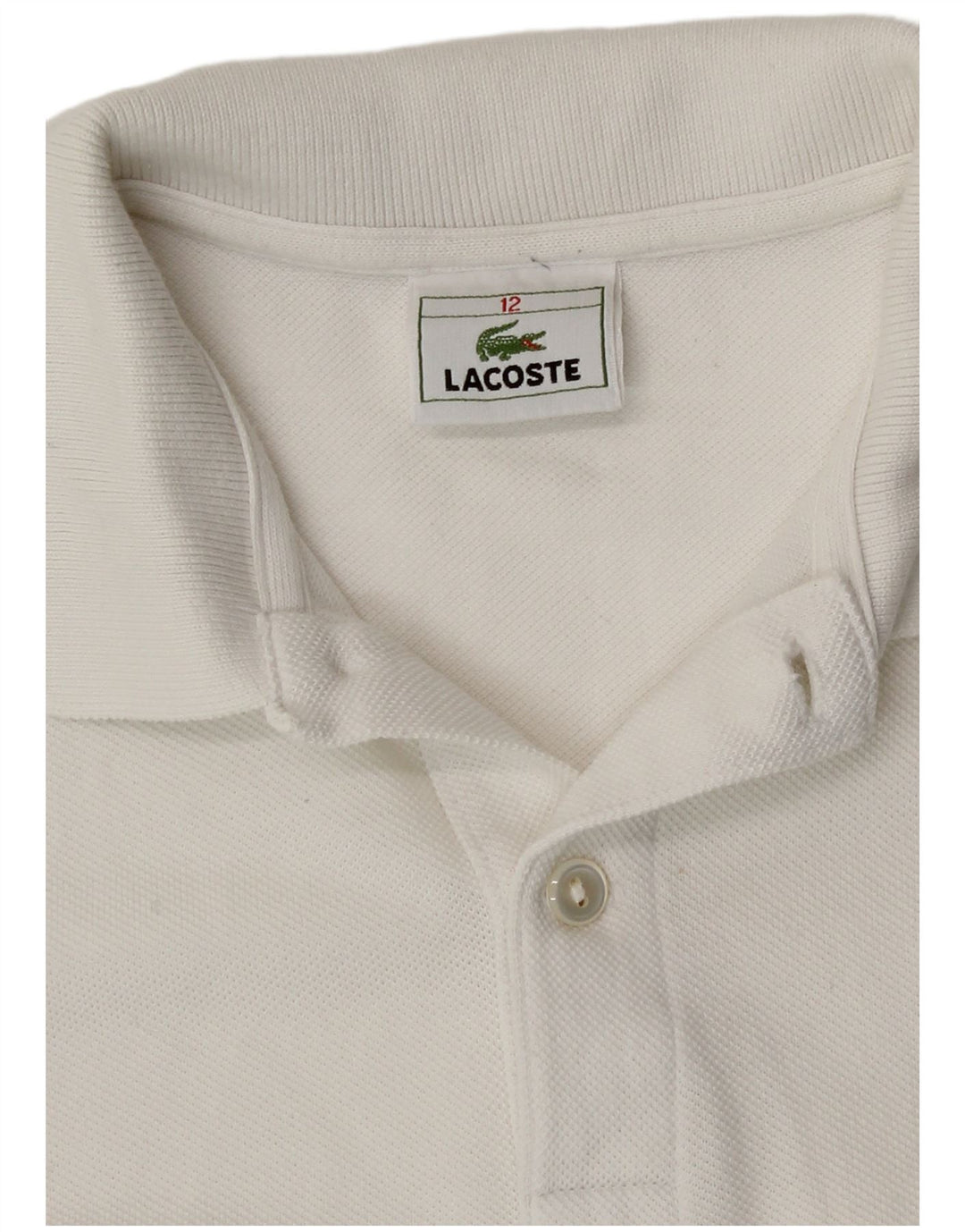 Lacoste Boys Polo πουκάμισο 11-12 ετών Λευκό βαμβακερό