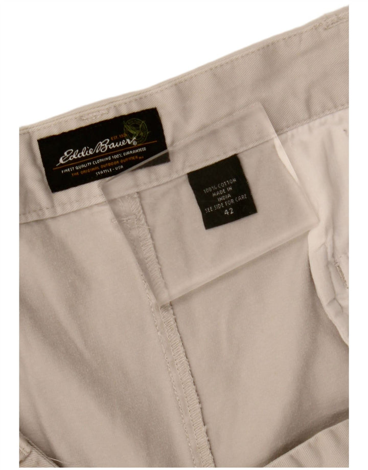 EDDIE BAUER Mens Pegged Chino Shorts W42 2XL  Grey Cotton