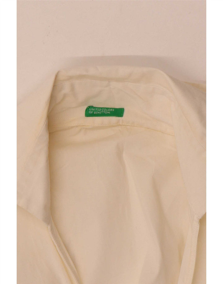 Benetton Γυναικείο πουκάμισο Wrap Μπλούζα UK 12 Medium White