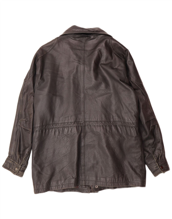 VINTAGE Ανδρικό Δερμάτινο Μπουφάν UK 40 Large Μαύρο Δερμάτινο