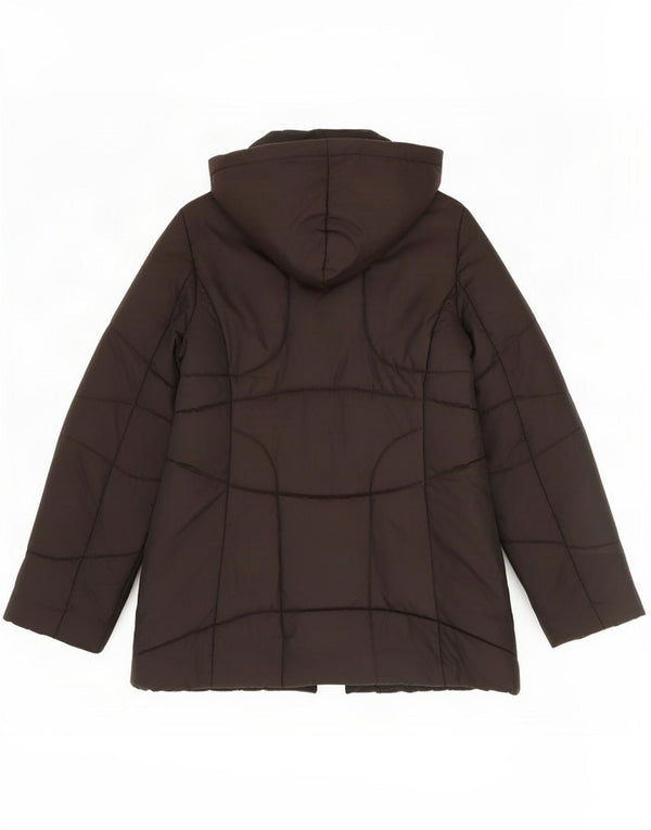 Intrend Womens Hooded Padded Coat UK 12 Medium Brown Polyester